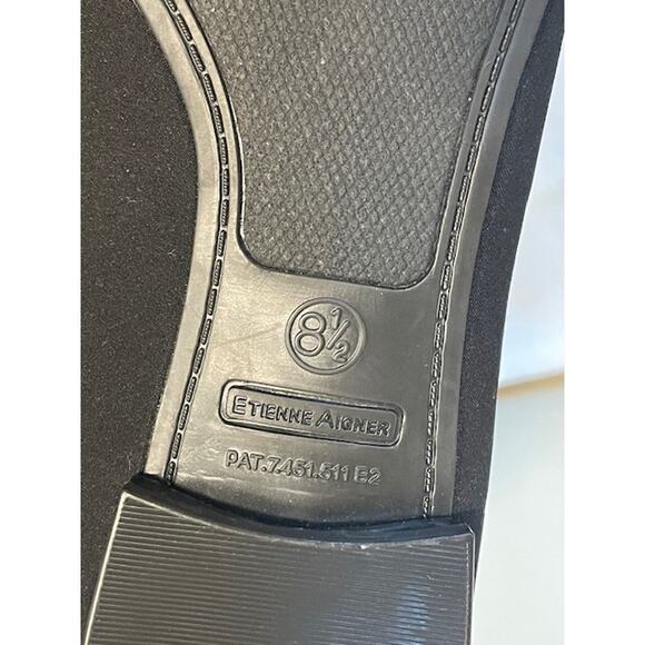 Etienne Aigner Bow Patent Black Ballet Flats Women's Sz 8.5 - Picture 5 of 11